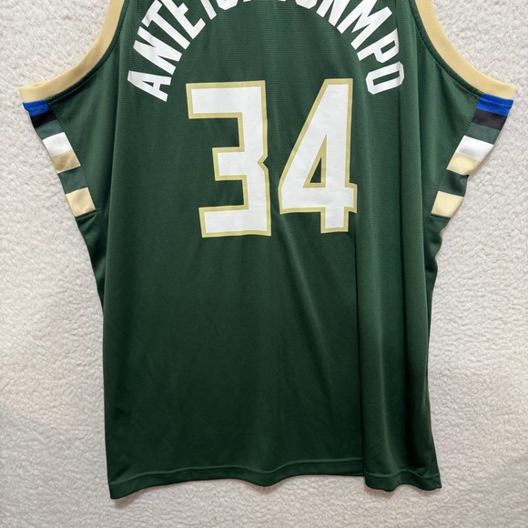 Milwaukee Bucks Giannis Antetokounmpo 34 Green Fanatics Jersey Tall 2XLT - Picture 6 of 13